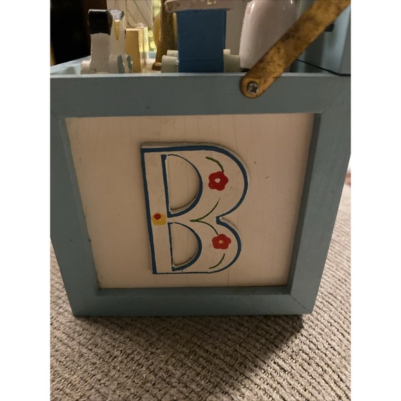 Vintage Collectable Hand Painted Wood Music Box Clown Bunny "It's A Small World" - Picture 6 of 10